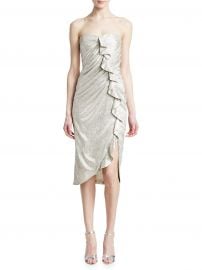 Jonathan Simkhai - Plisse Lam   Ruffled Bustier Dress at Saks Fifth Avenue